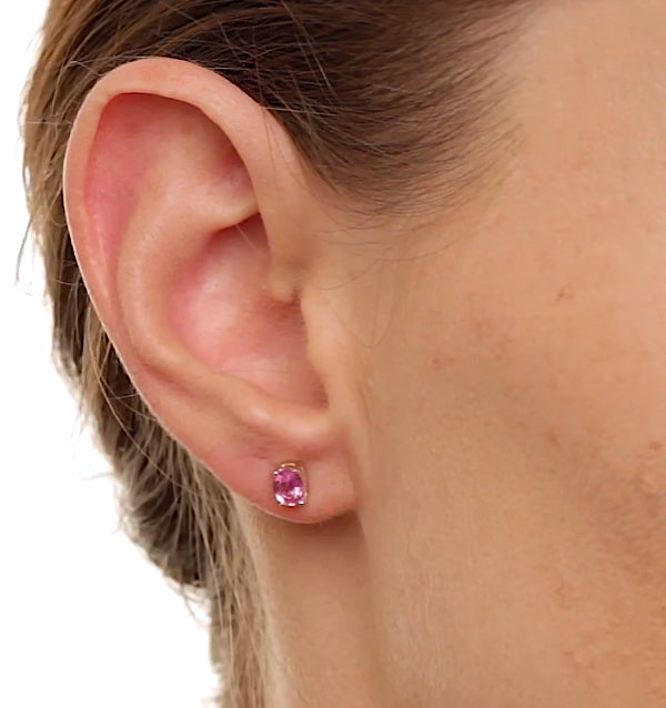 Pink Sapphire 0.45ct 9K Yellow Gold Earrings